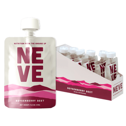Boysenberry Beet Neve Smoothie Pouch 6 Pack Display Box
